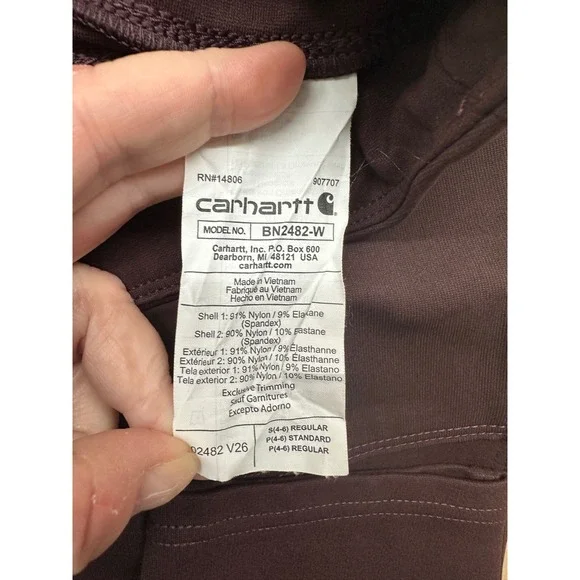 Carhartt Force Utility Leggings Womens Small Purple Fitted Work Pants 102482 - Picture 4 of 7